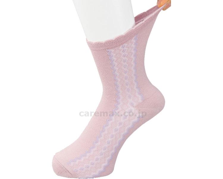 名前の書けるサイドレース柄シルク入ソックス / 89612-01 ピンク【販売単位:1】(cm-406716)(cm-40671