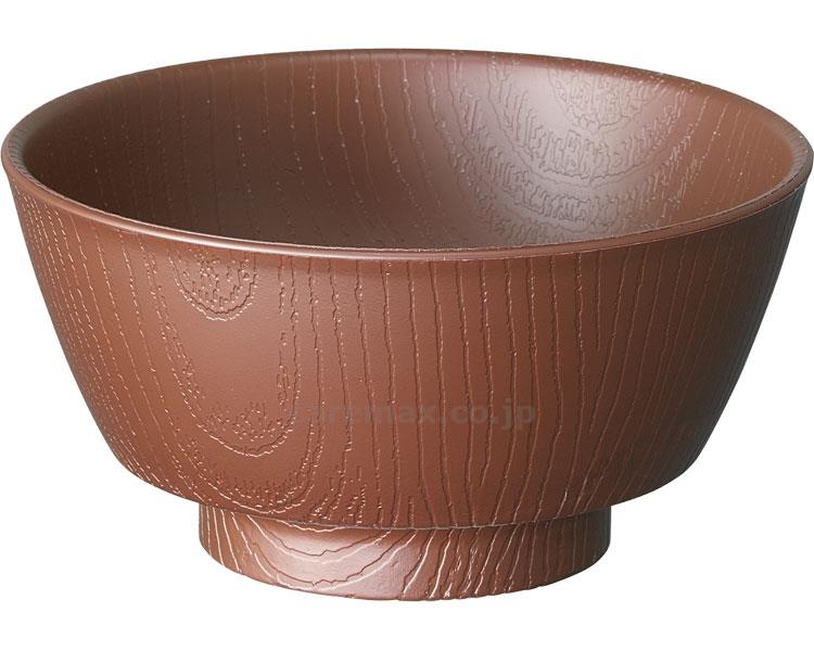【※定価販売厳守・価格統制】【※法人・施設限定・送料別途】(E1589)木目 持ちやすい汁椀 / NBLS2 ブラウン【販売単位