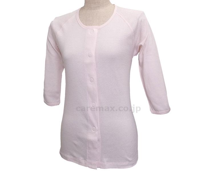 (U0779)やさしい着心地のワンタッチ肌着 婦人7分袖 / NL-003-L ピーチ L【販売単位:1】(cm-411266)