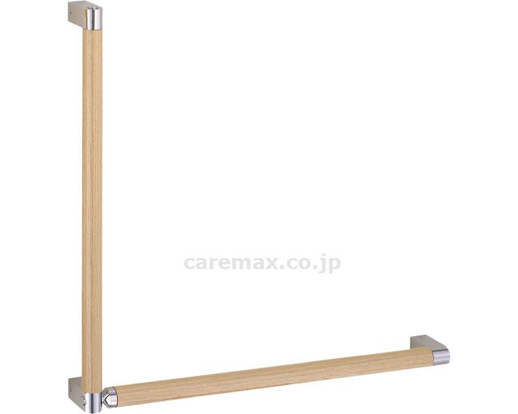 シルエット手すりL形（左） / BR-581L 白木ウッド･クローム【販売単位:1】(cm-412980)(cm-412980)