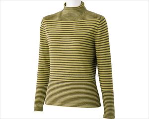 ボーダー柄ボトルネックセーター / 89482-61　M～L　チャコール(cm-413407)[枚]