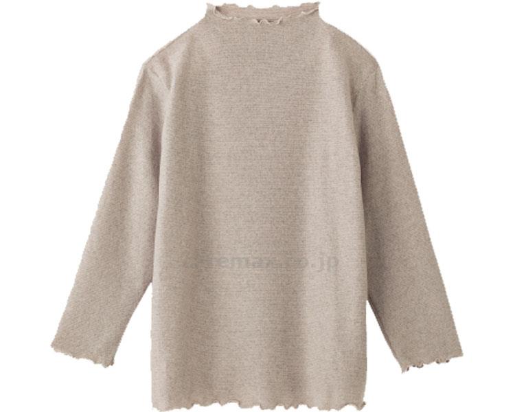 衿シャーリング起毛Tシャツ / 97216-01 ベージュ M～L(cm-413754)[枚]