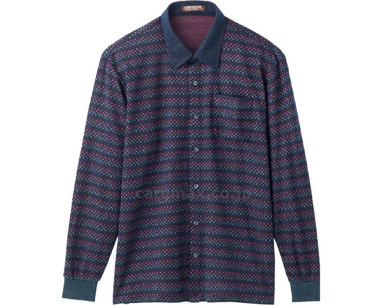毛混ワンタッチテープニットシャツ / 97267-12　L　ネイビー(cm-413832)[枚]