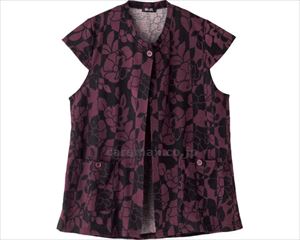 カットマグネット釦花柄トッパーベスト / 97241-11　M～L　ワイン【販売単位:1】(cm-414099)(cm-4140