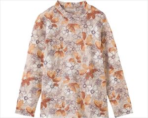 毛混花柄ジャカードＴシャツ / 97830-12　L　パープル系【販売単位:1】(cm-430594)(cm-430594)[1