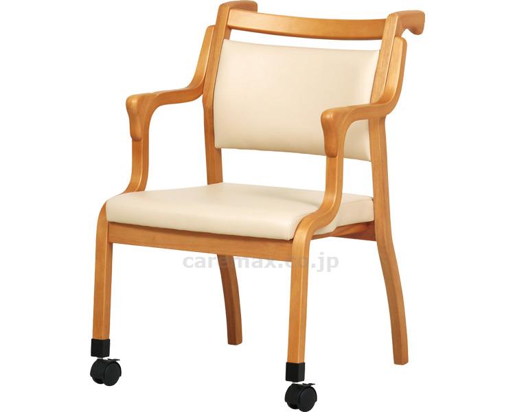 【※法人・施設限定・送料別途】前脚キャスター・ハンドル付チェア らくおす / Care-115-AC(cm-441889)[1台