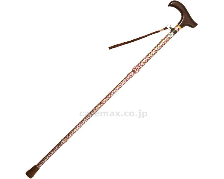 【※法人・施設限定・送料別途】プリントステッキ 4折りたたみ 5段階調整 / 4085FW ダンシングフラワー(cm-44694