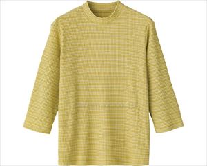 7分袖綿混ボーダーTシャツ / 98148-11 M ライム(cm-453822)[枚]