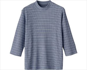 7分袖綿混ボーダーTシャツ / 98148-41　M　ネイビー【販売単位:1】(cm-453831)(cm-453831)[1枚