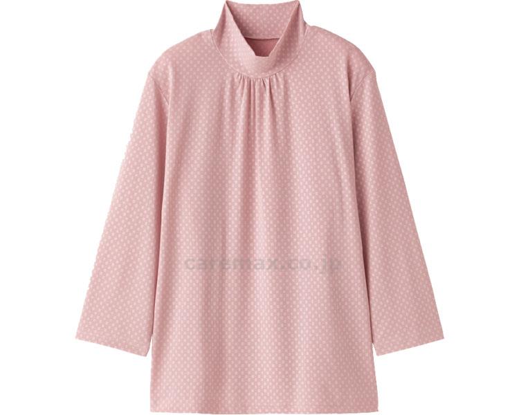 7分袖エンボスギャザーTシャツ / 98146-23 LL ピンクベージュ【販売単位:1】(cm-454041)(cm-4540