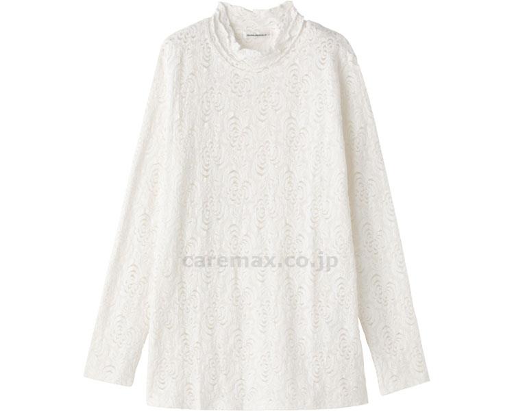 綿混レースジャカードTシャツ / 98192-01 M～L オフ【販売単位:1】(cm-454080)(cm-454080)[1