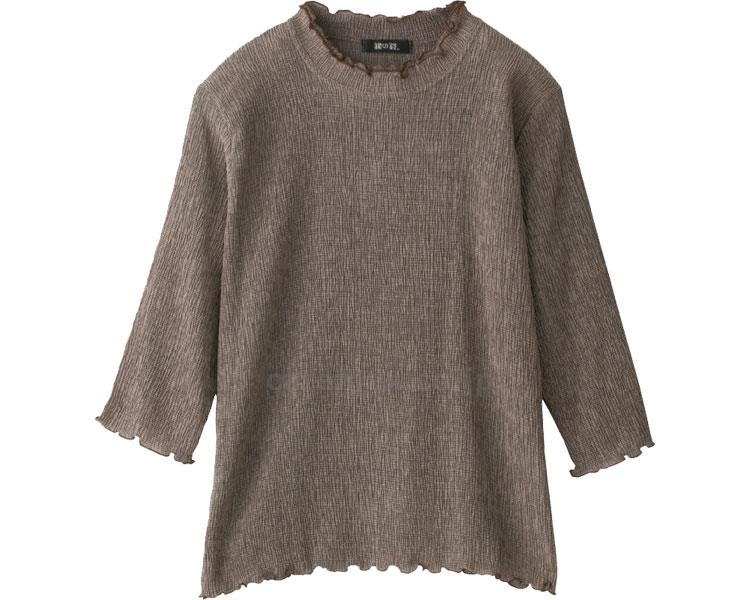 7分袖テンセル楊柳Tシャツ / 38689-93 LL ブラウン(cm-454349)[枚]