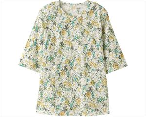 5分袖オパール花柄Tシャツ / 98418-13 LL グリーン(cm-454359)[枚]