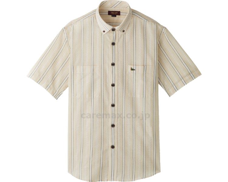 吸水速乾斜め釦ホール半袖シャツ / 98454-03 LL ベージュ(cm-454542)[枚]