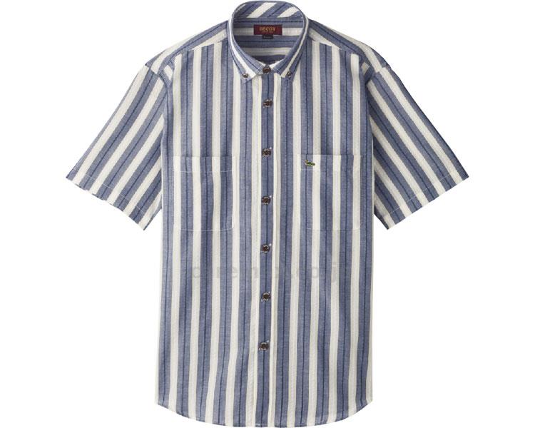 吸水速乾斜め釦ホール半袖シャツ / 98454-11 M ネイビー(cm-454543)[枚]