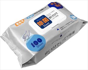 【※法人・施設限定・送料別途】フジ アルコール入除菌シート / 913500 100枚入(cm-458548)【販売単位:24】