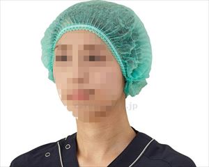 【※法人・施設限定・送料別途】サージキャップ　ジャバラタイプ / 076187　グリーン　100枚入(cm-460266)[ケー