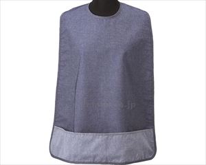 (E1721)カラーデニム食事用エプロン / 2600 ネイビー【販売単位:1】(cm-465804)(cm-465804)[1
