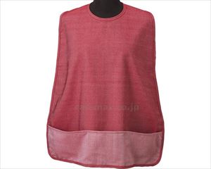 (E1721)カラーデニム食事用エプロン / 2600 ワインレッド【販売単位:1】(cm-465807)(cm-465807)