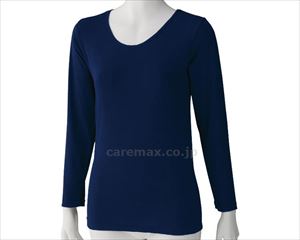 薄くてあったかピーチ起毛長袖インナー / 98591-12 L ネイビー(cm-469201)[枚]