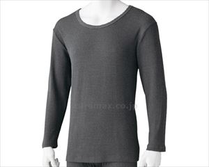 裏起毛長袖丸首シャツ / 98618-12 L チャコール(cm-469355)[枚]