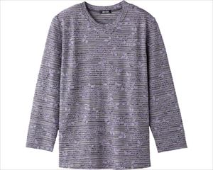 リヨセル混花柄ジャカードTシャツ / 98662-21 M～L パープル(cm-469814)[枚]