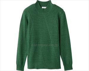 もちもち地柄丸洗いセーター / 98670-21 M～L グリーン(cm-469858)[枚]