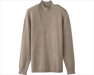 もちもち地柄丸洗いセーター / 98671-21 M～L モカ(cm-469863)[枚]