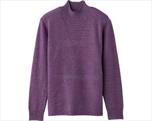 もちもち地柄丸洗いセーター / 98671-31 M～L パープル(cm-469864)[枚]