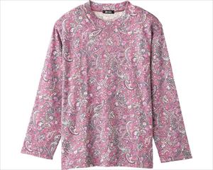 あったかペイズリー柄Tシャツ / 98792-01 M～L ローズ(cm-470422)[枚]
