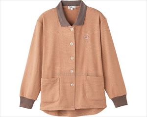 両面起毛斜め釦ホールポロカーディ / 98630-41 M～L オレンジ(cm-470478)[]