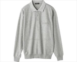 ポロ衿ニットトレーナー / 98889-23 LL グレー(cm-471121)[枚]