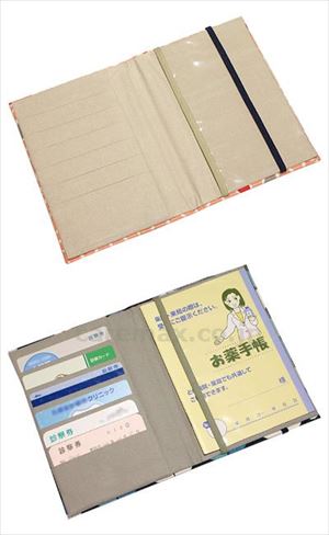 【※取り寄せ・送料別途】お薬手帳カードケース / 75844　麻の葉ピンク【販売単位:1】(cm-473538)(cm-4735