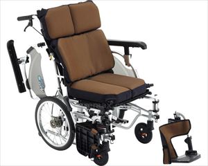 【※法人・施設限定・送料別途】アルミ介助車いす　AFP-16 / 座幅40cm　シルバー（W9）【販売単位:1】(cm-4769