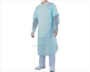 【※法人・施設限定・送料別途】プラスチックガウン（親指フックタイプ）20μ / SHG-003　ブルー　10枚【販売単位:16】