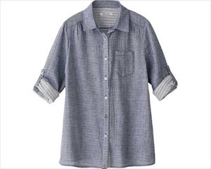 長袖Wガーゼブラウス / 820025-21　M～L　ネイビー(cm-480246)[枚]