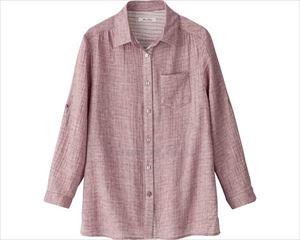 長袖Wガーゼブラウス / 820025-41　M～L　ピンク(cm-480248)[枚]