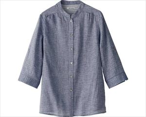 7分袖Wガーゼブラウス / 820026-21　M～L　ネイビー(cm-480251)[枚]