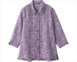 7分袖ワンタッチテープブラウス / 820084-02　L　ローズ(cm-480531)[枚]