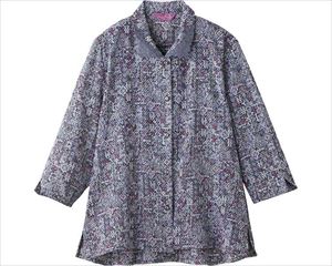7分袖ワンタッチテープブラウス / 820084-22　L　ブラック(cm-480535)[枚]