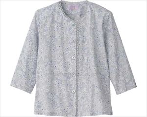 7分袖レース使いブラウス / 820089-12　L　グレー(cm-480563)[枚]