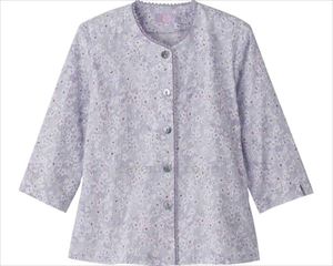 7分袖レース使いブラウス / 820089-21　M　パープル(cm-480564)[枚]