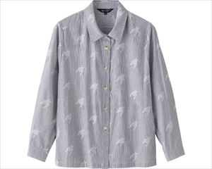 長袖シャツブラウス / 820102-21　M　グレー(cm-480650)[枚]