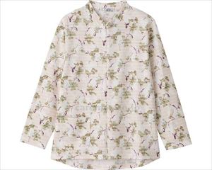 花柄ロングファスナーTシャツ / 820286-04　S　ベージュ(cm-480969)[枚]