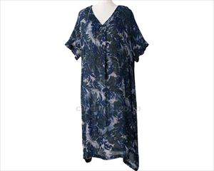 楊柳半袖ワンピース / 820171-12　L　グレー(cm-481239)[]