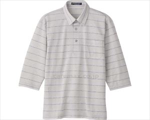 綿混7分袖ニットシャツ / 820225-02　L　グレー(cm-481482)[枚]