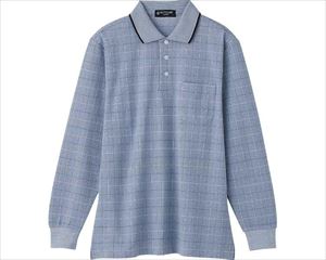 麻混ポロシャツ / 820227-12　L　サックス(cm-481499)[枚]