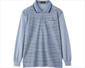 麻混ポロシャツ / 820228-11　M　サックス(cm-481507)[枚]