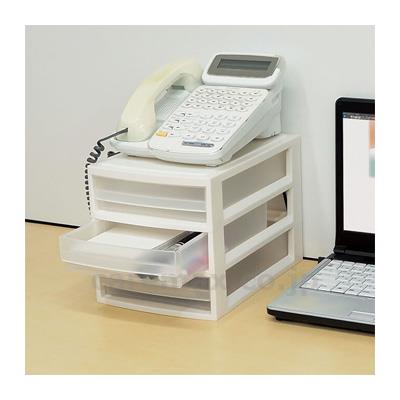 通販用　ルームケースプチ　A5浅3段 / ホワイト【販売単位:4】(cm-483733)(cm-483733)[4ケース(4個入