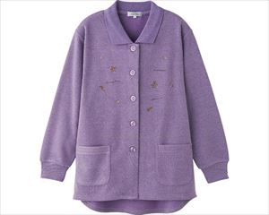 裏起毛ワンタッチテープポロカーディ / 820329-03　LL　パープル【販売単位:1】(cm-488749)(cm-4887